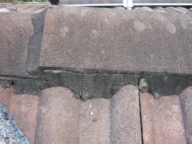 Roof capping-damaged