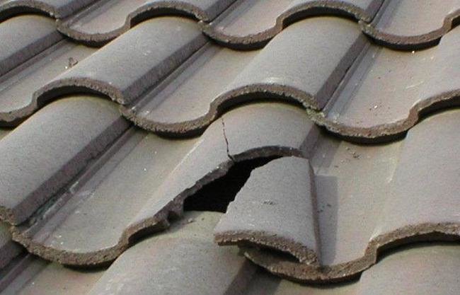 damaged roof tiles